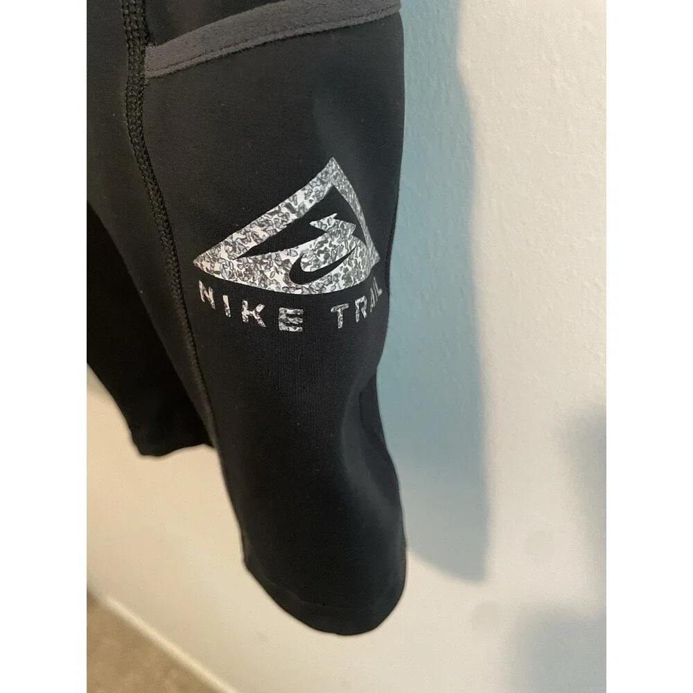 Nike Trail Dri-FIT Women’s Stretch Biker Shorts Mesh Pockets Drawstring Black M
